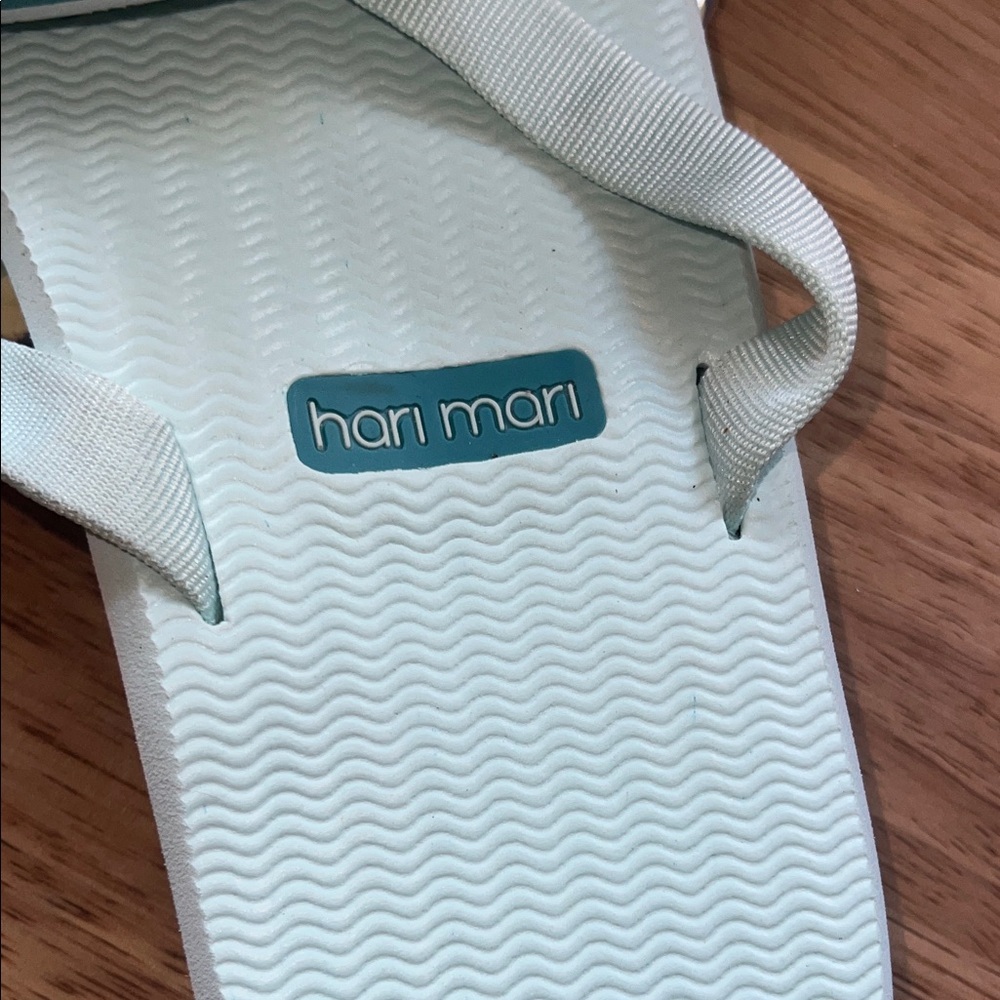 Mint Aqua Flip Flop Sandals with Fabric Straps - Picture 3 of 6